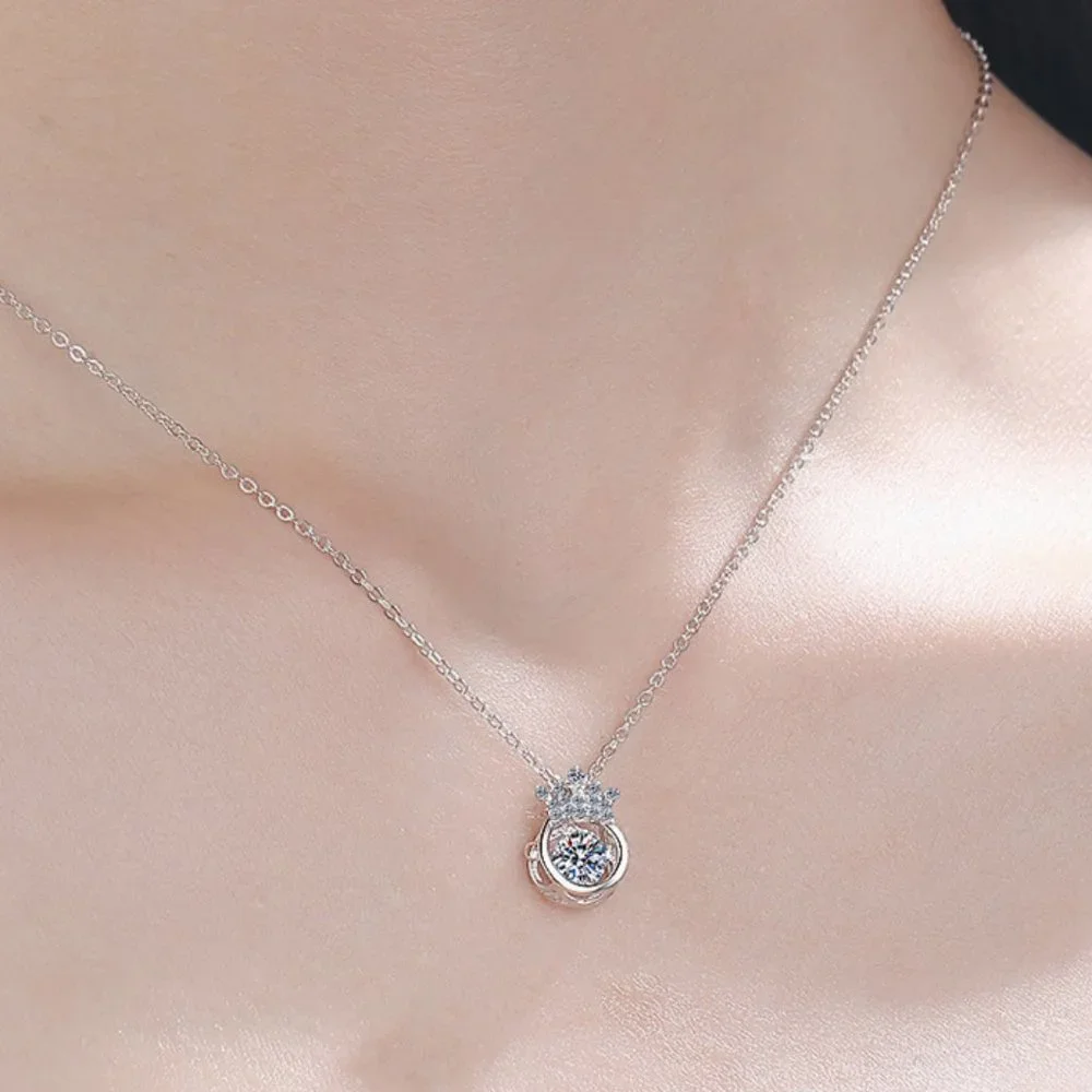 Certified 1/2ct. t.w. Moissanite Diamond Crown Necklace NEW